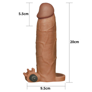 Lovetoy Add 3" Pleasure X Tender Vibrating Penis Sleeve