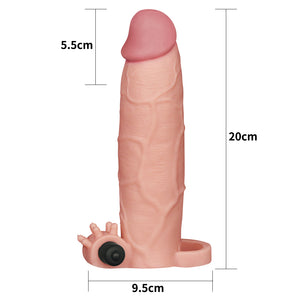 Lovetoy Add 3" Pleasure X Tender Vibrating Penis Sleeve