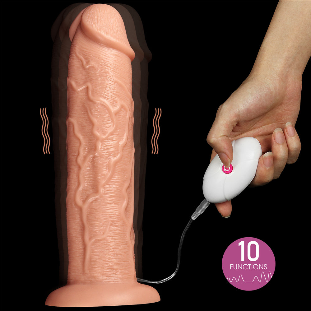 Lovetoy 11'' Realistic Long Vibrating Dildo