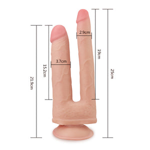 Lovetoy Skinlike Double Penetration Soft Cock, 7.8 inch