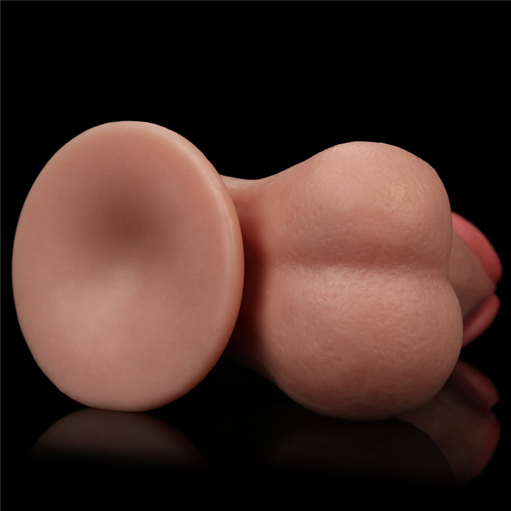 Lovetoy 7.8'' Sliding Skin Dual Layer Dong - Whole Testicle