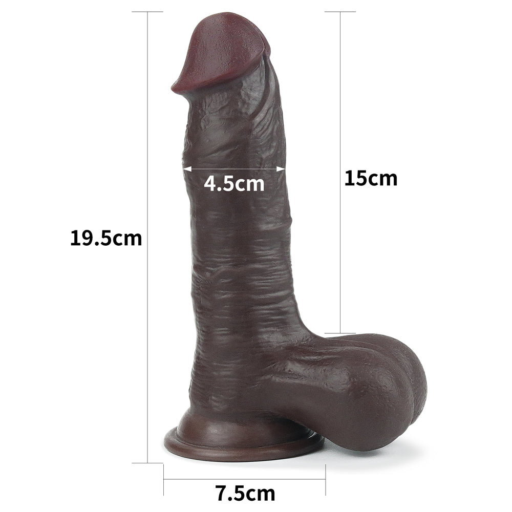 Lovetoy 7.8'' Sliding Skin Dual Layer Dong - Whole Testicle