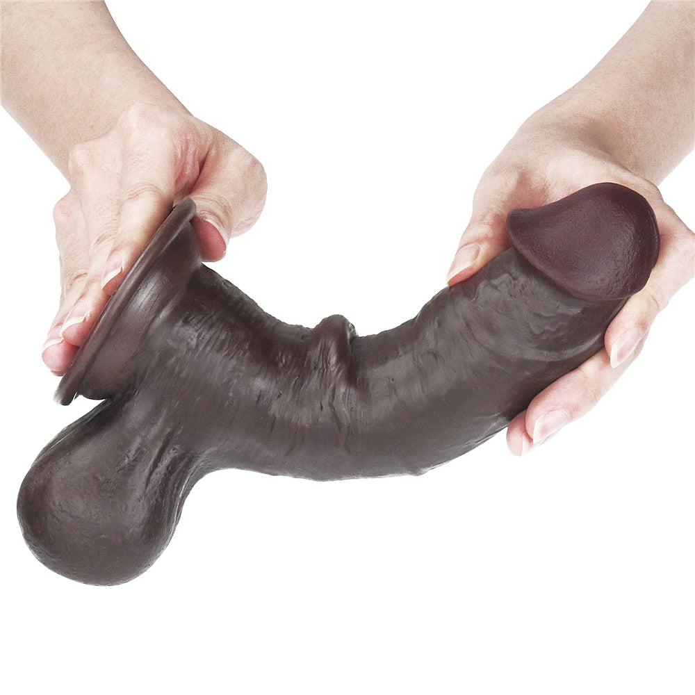 Lovetoy 7.8'' Sliding Skin Dual Layer Dong - Whole Testicle