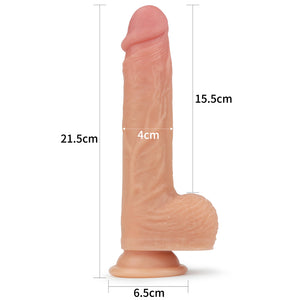 Lovetoy 8.5" Dual layered Silicone Rotating Nature Cock Liam, 5 Function
