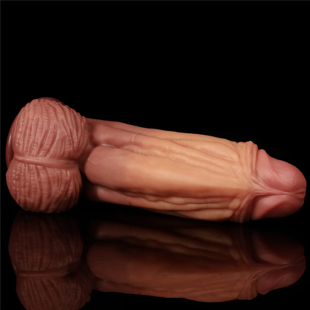 Lovetoy 10'' Dual layered Liquid Silicone Nature Cock