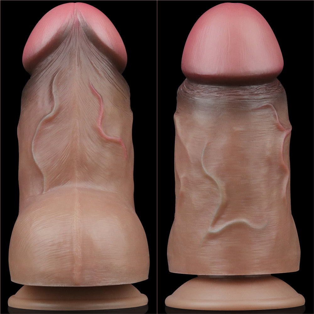 Lovetoy 7.0" Dual Layered Platinum Silicone Cock