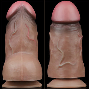 Lovetoy 7.0" Dual Layered Platinum Silicone Cock