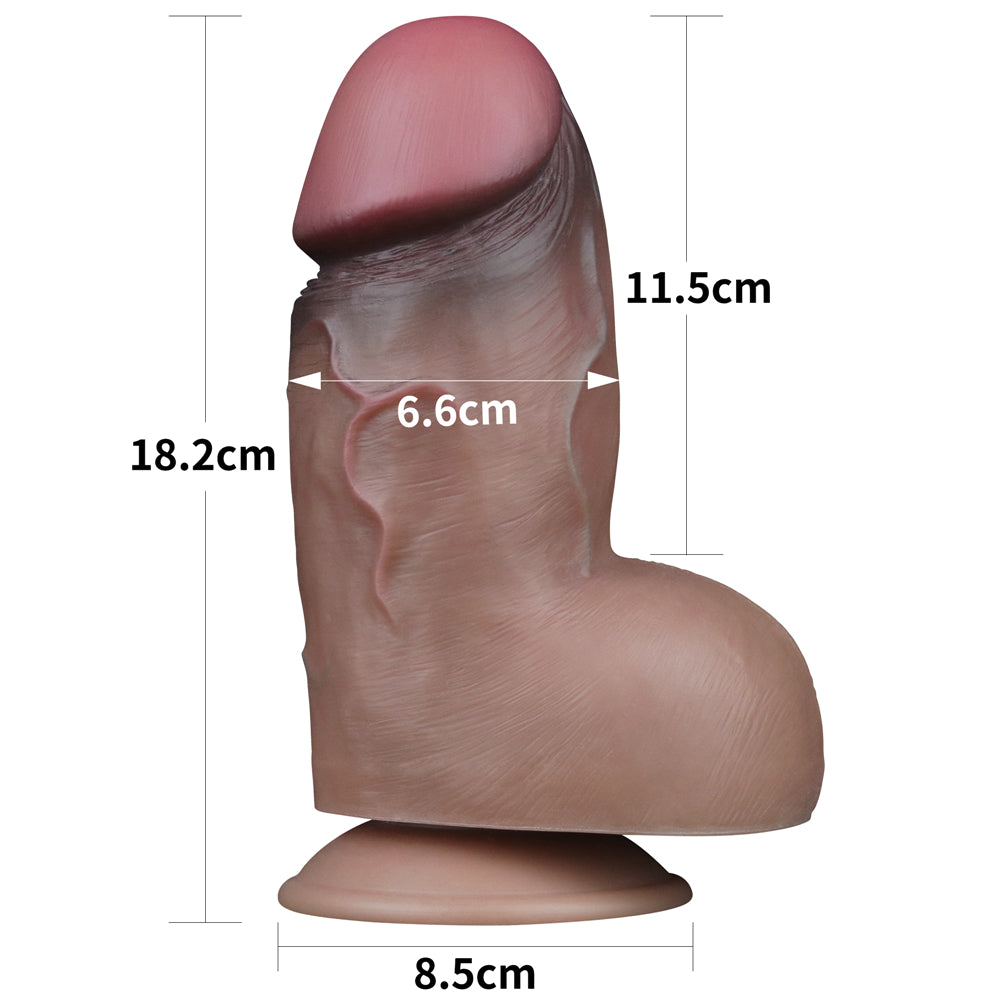 Lovetoy 7.0" Dual Layered Platinum Silicone Cock