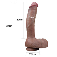 Load image into Gallery viewer, Lovetoy 10.5&#39;&#39; Dual layered Platinum Silicone Cock (Big Balls)
