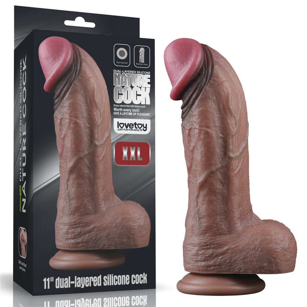 Lovetoy 11" Dual Layered Silicone Cock XXL