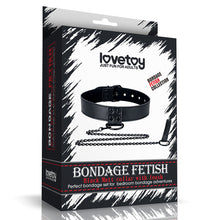 Load image into Gallery viewer, Lovetoy Bondage Fetish Black Matt Collar with Leash