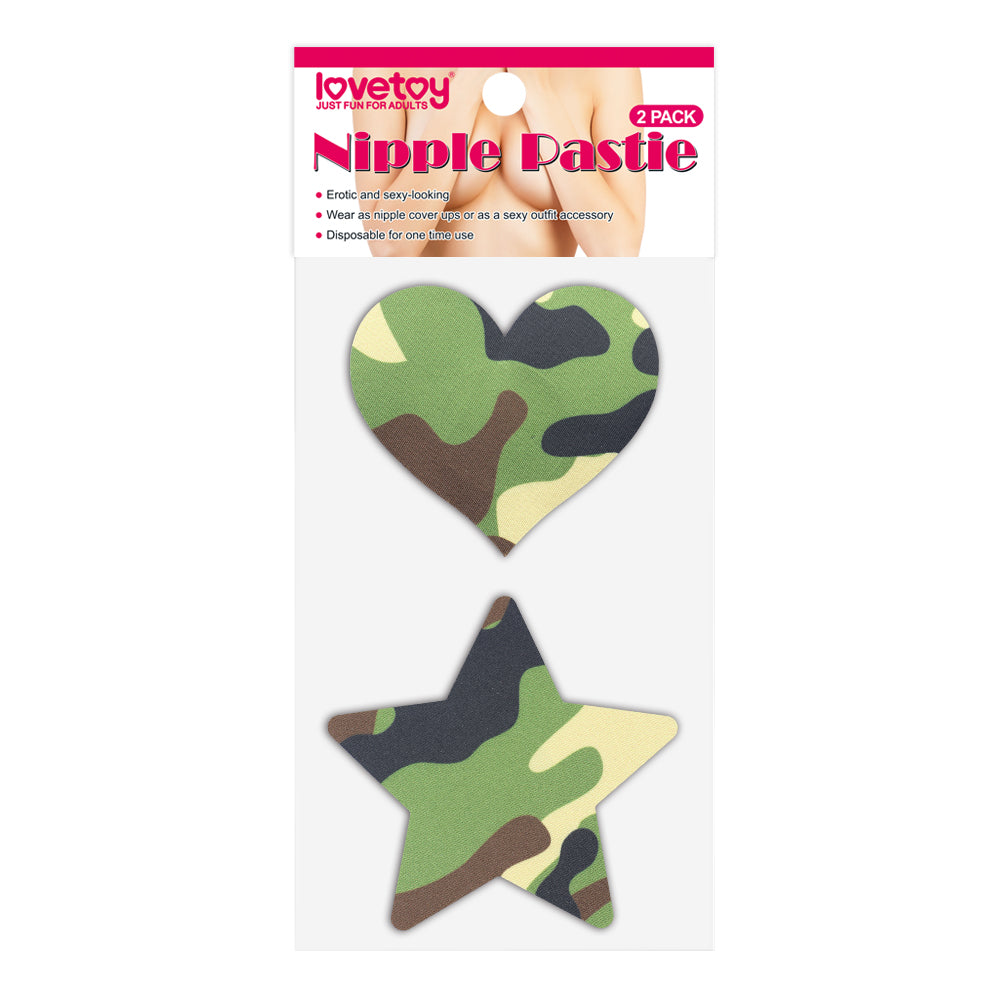 Lovetoy Camo Stars and Heart Nipple Pasties (2 Pack)