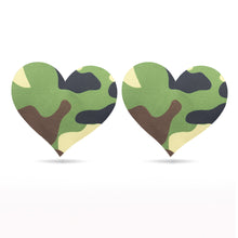 Load image into Gallery viewer, Lovetoy Camo Stars and Heart Nipple Pasties (2 Pack)