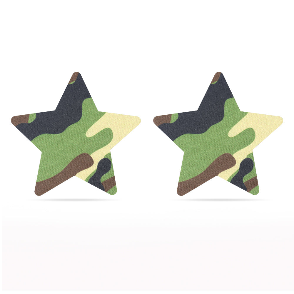 Lovetoy Camo Stars and Heart Nipple Pasties (2 Pack)