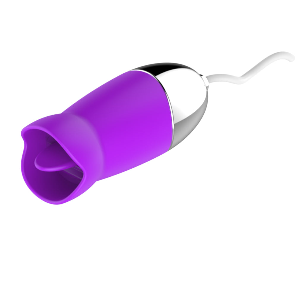 Double Vibrating Eggs with Penis Shape & Tongue Vibrator, 12 Speed