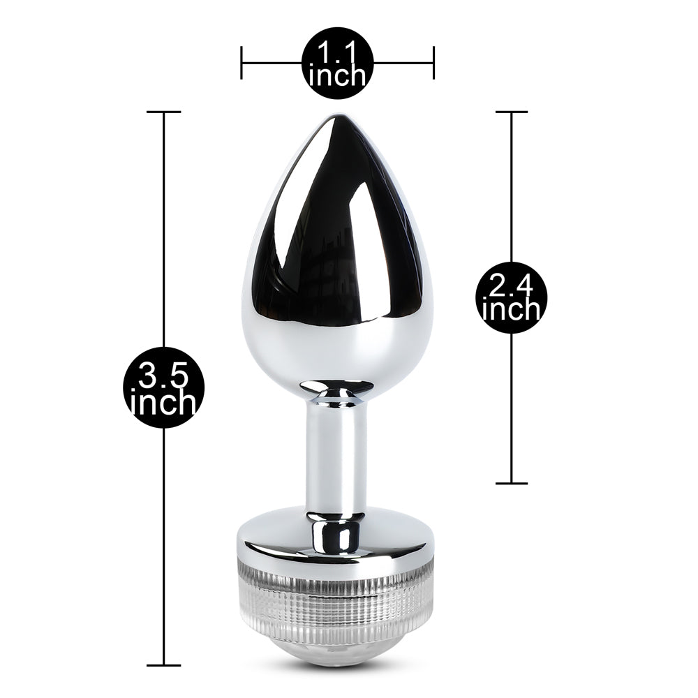 Light Up LED Metallic Butt Plug with 20 Key Remote