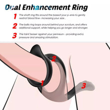 Load image into Gallery viewer, Silicone Dual Penis Ring with Perineum Stimulator (Taint Teaser)
