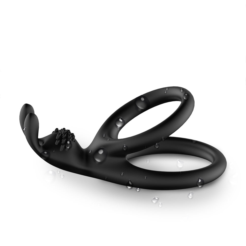 Silicone Rabbit Dual Penis Ring with Clitoral Stimulator