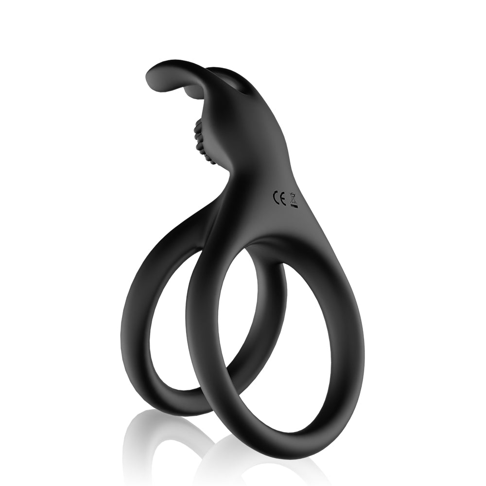 Silicone Rabbit Dual Penis Ring with Clitoral Stimulator