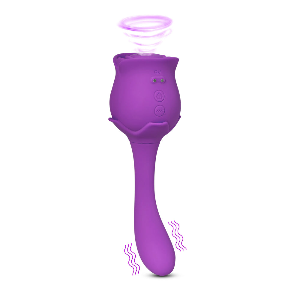 2 in 1 Rose Suction Vibrator, 10 Function