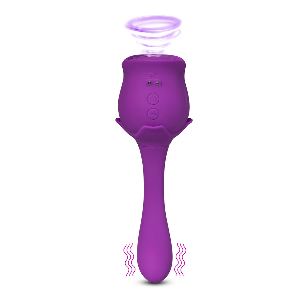 2 in 1 Rose Suction Vibrator, 10 Function