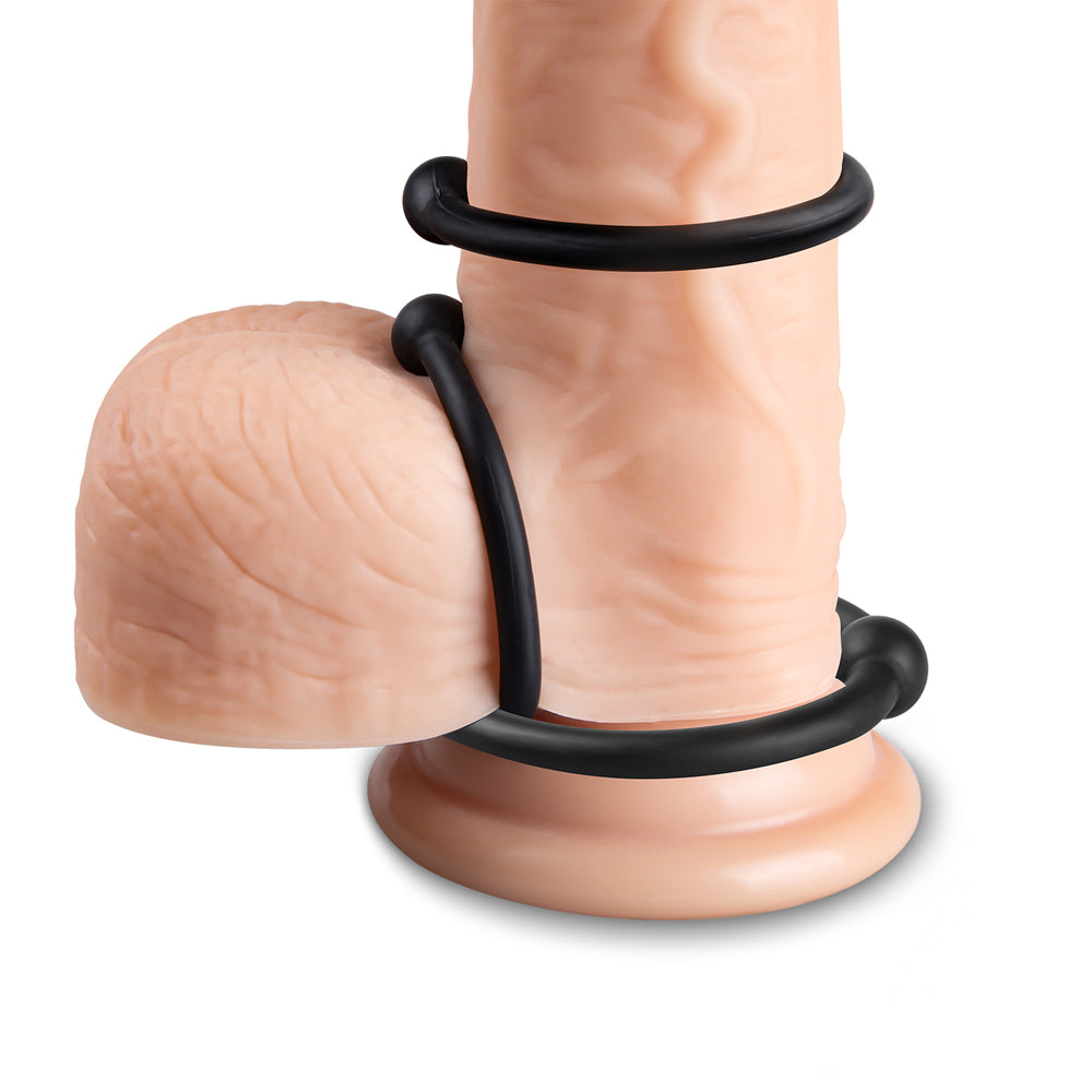 Silicone Cock Ring with Ball Kit (4 Pcs)