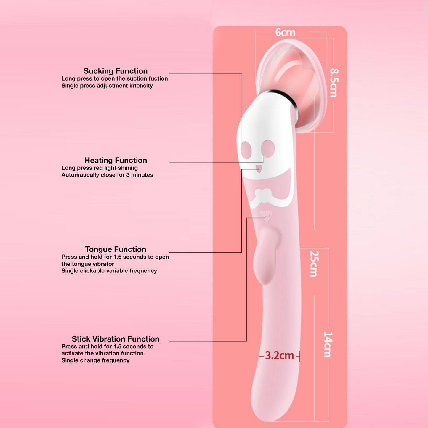 Rechargeable Tongue & Suction Vibrator, 12 Speed