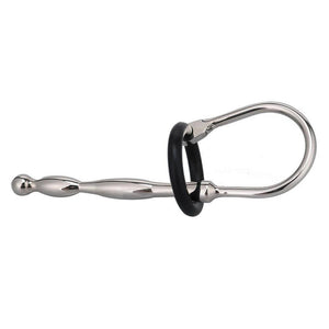 Stainless Steel Penis Plug with Silicone Rings Style B