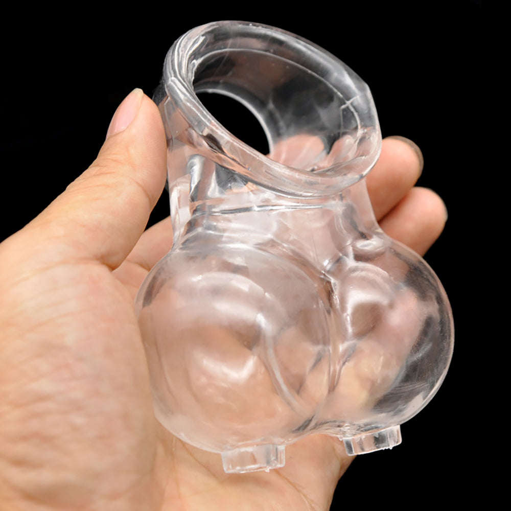 Scrotum Squeeze Ball Bag with Cock Ring