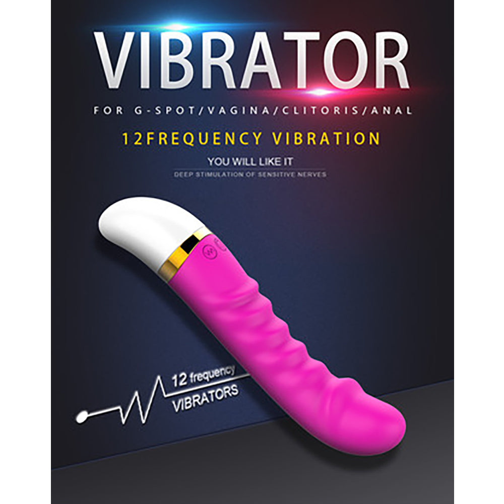 G-Spot Bass Vibration Dildo Vibrator, USB Rechargeable, 12 Function