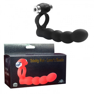 Aphrodisia Trinity Fun Vibrating Penis Ring with Double Penetration Anal Beads