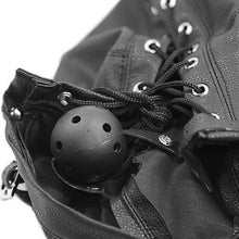 Load image into Gallery viewer, Bondage Hood with Blindfold &amp; Ball Gag