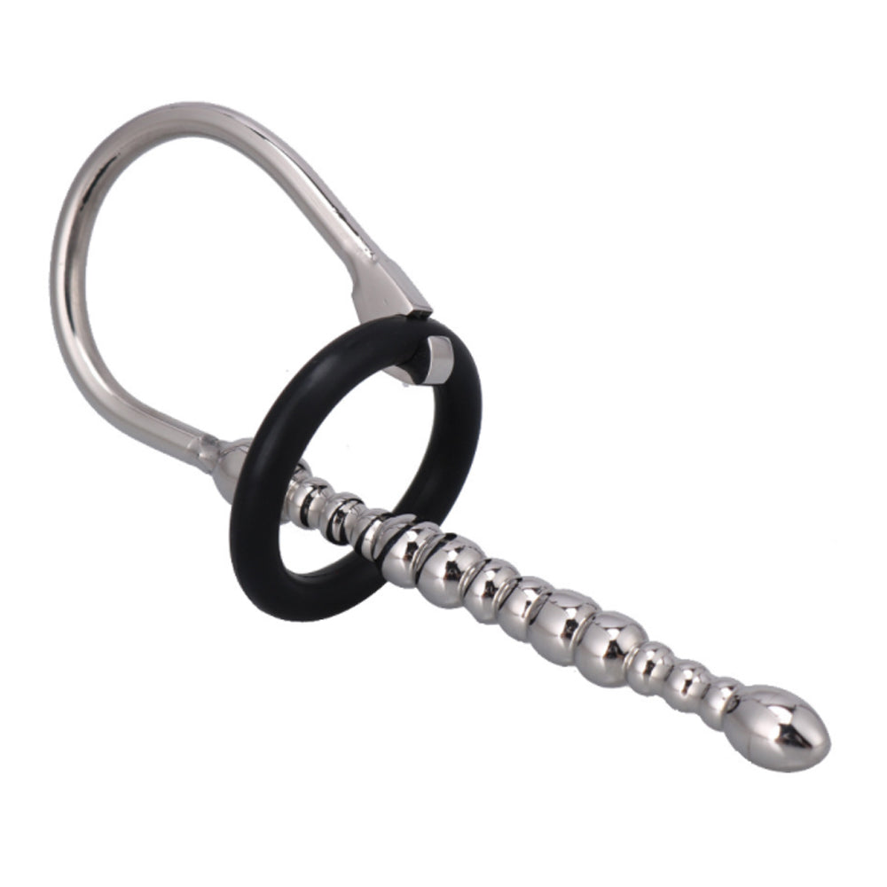 Stainless Steel Penis Plug with Silicone Rings Style C honeypleasures Stainless Steel Penis Plug with Silicone Rings Style C honeypleasures
