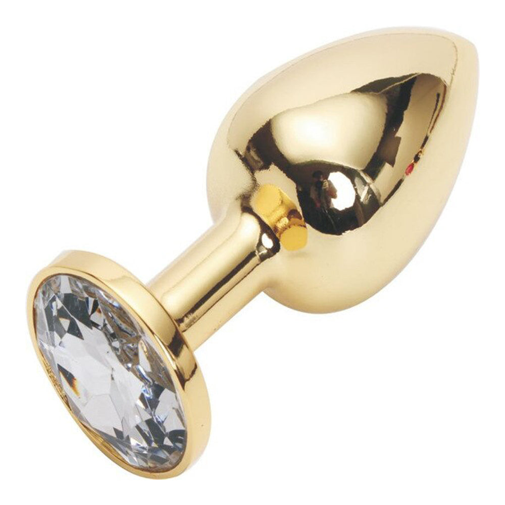 Metallic Gold Butt Plug with Diamond