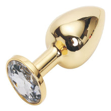 Load image into Gallery viewer, Metallic Gold Butt Plug with Diamond