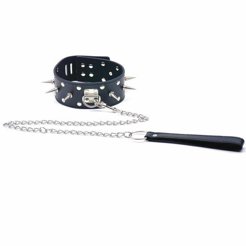 Collar and Leash with Spikes (B)