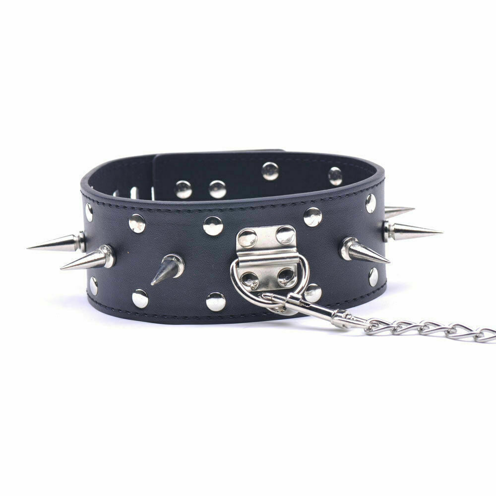 Collar and Leash with Spikes (B)