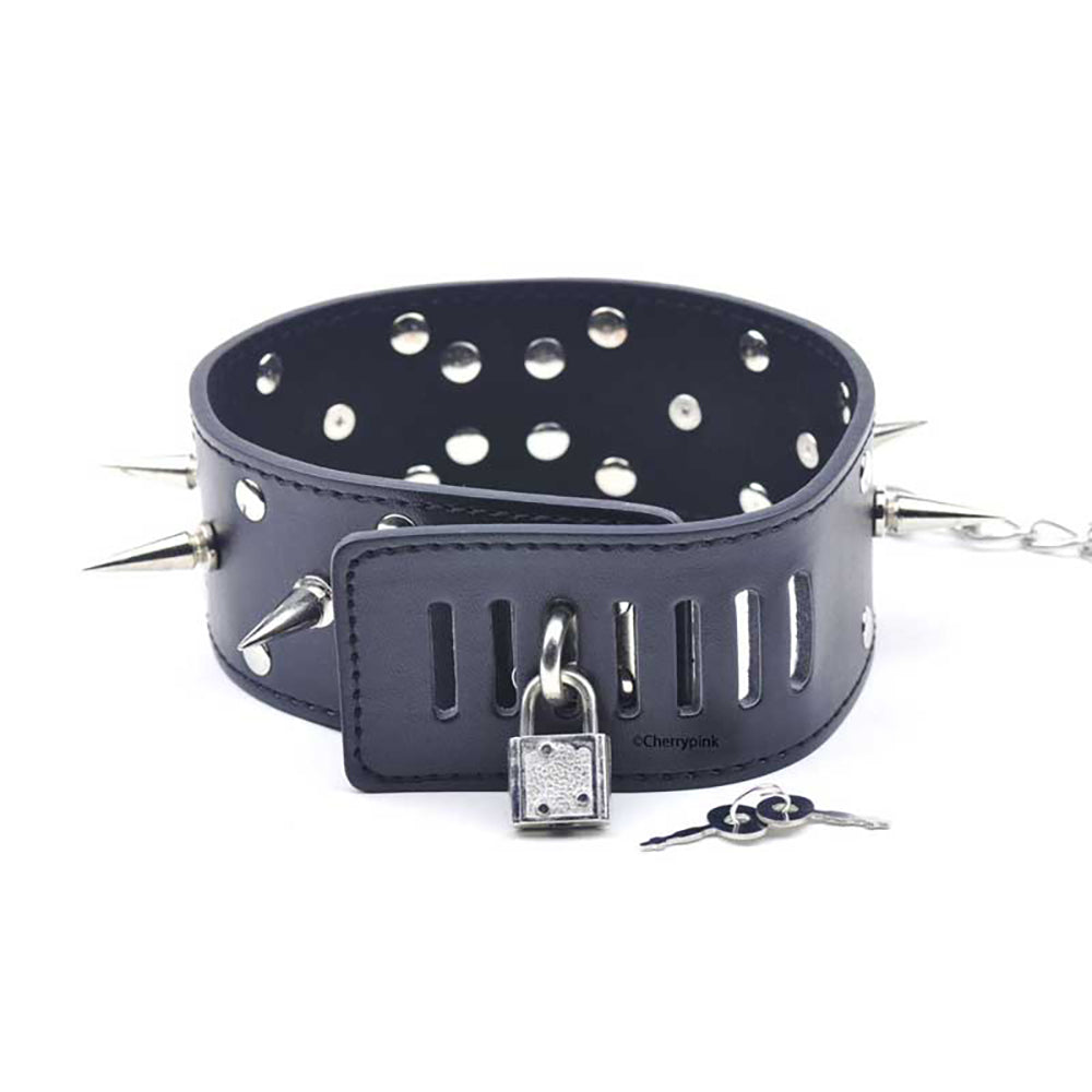 Collar and Leash with Spikes (B)