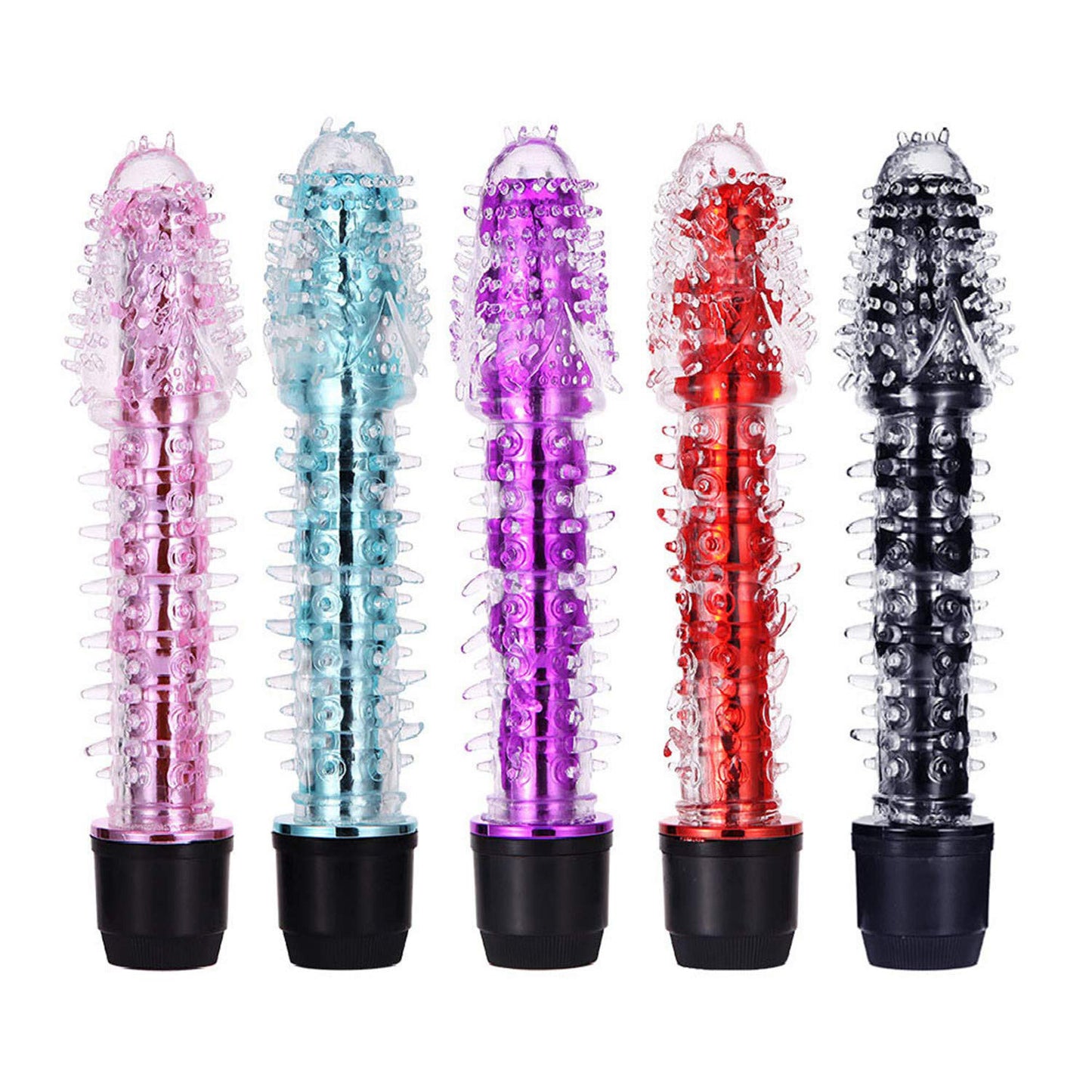 Crystal Fully Textured Spike Vibrator, 10 Function