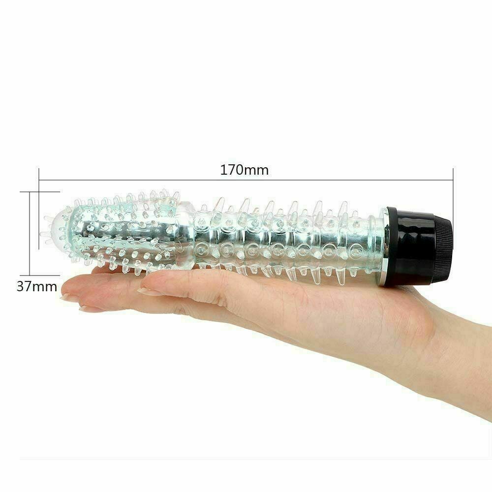 Crystal Fully Textured Spike Vibrator, 10 Function