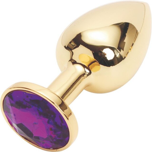 Metallic Gold Butt Plug with Diamond