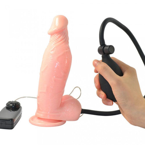 Inflatable Vibrating Dildo With Pump 7 inch