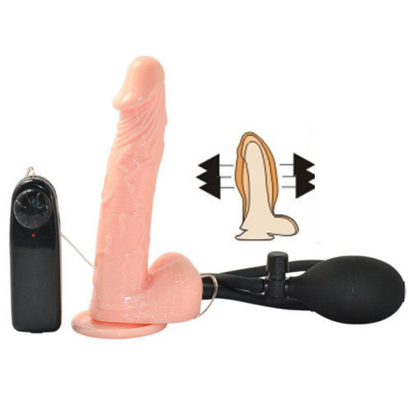 Inflatable Vibrating Dildo With Pump 7 inch