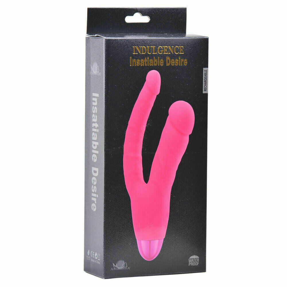 Rechargeable Double Penetration Dildo Vibrator, 10 Function