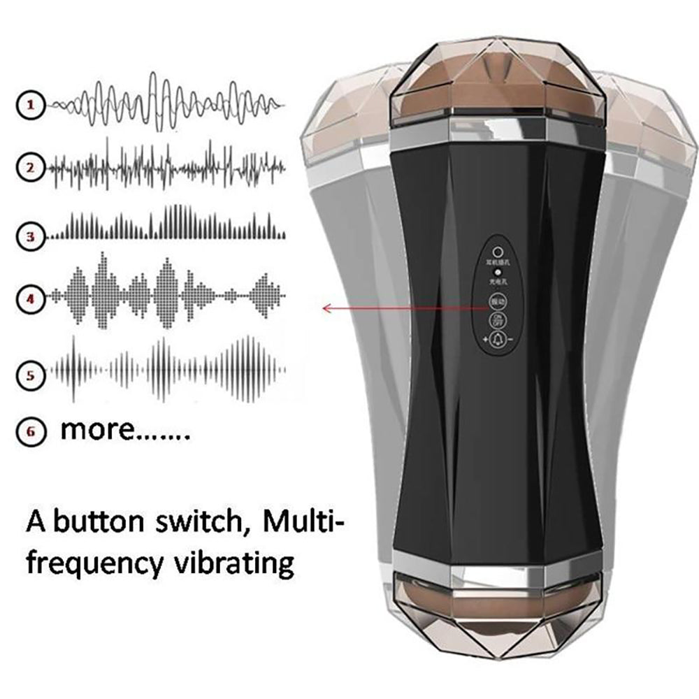 Automatic Rechargeable Voice Dual Channel Masturbator, (Vagina + Mouth), 8 Function