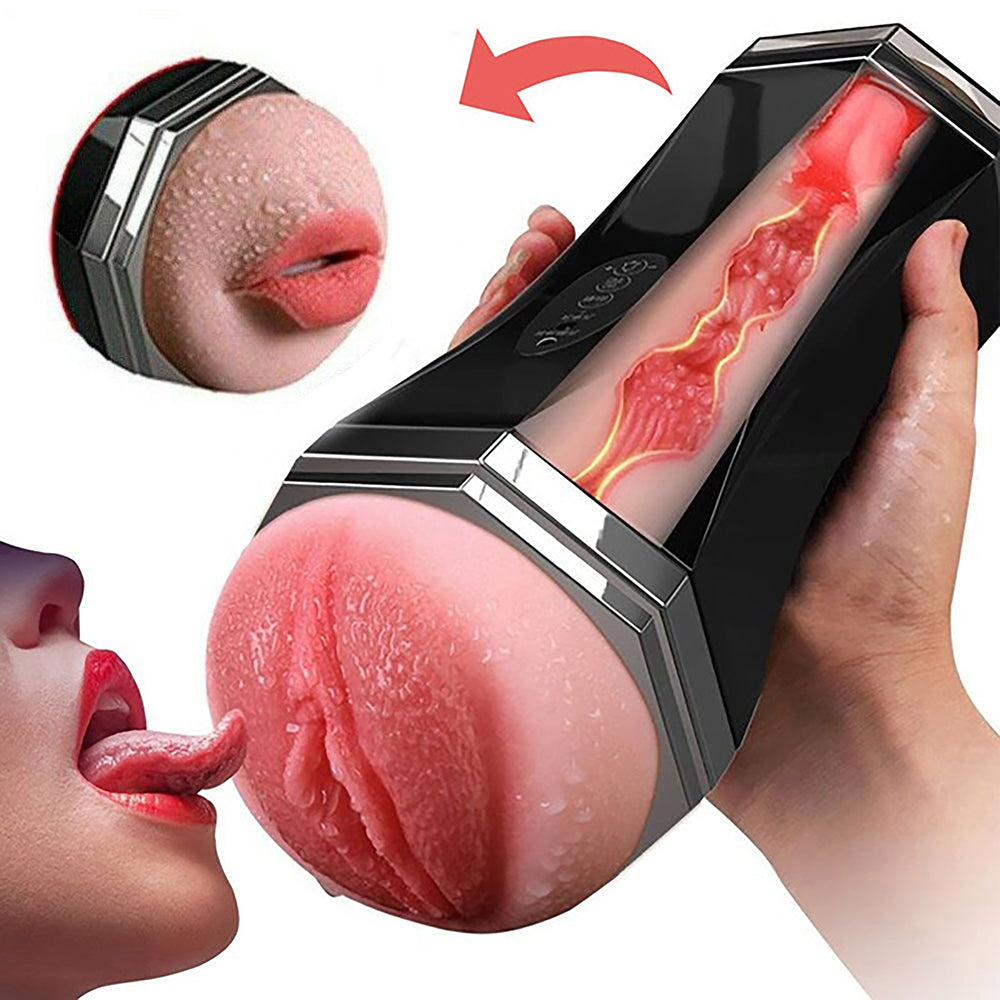 Automatic Rechargeable Voice Dual Channel Masturbator, (Vagina + Mouth), 8 Function