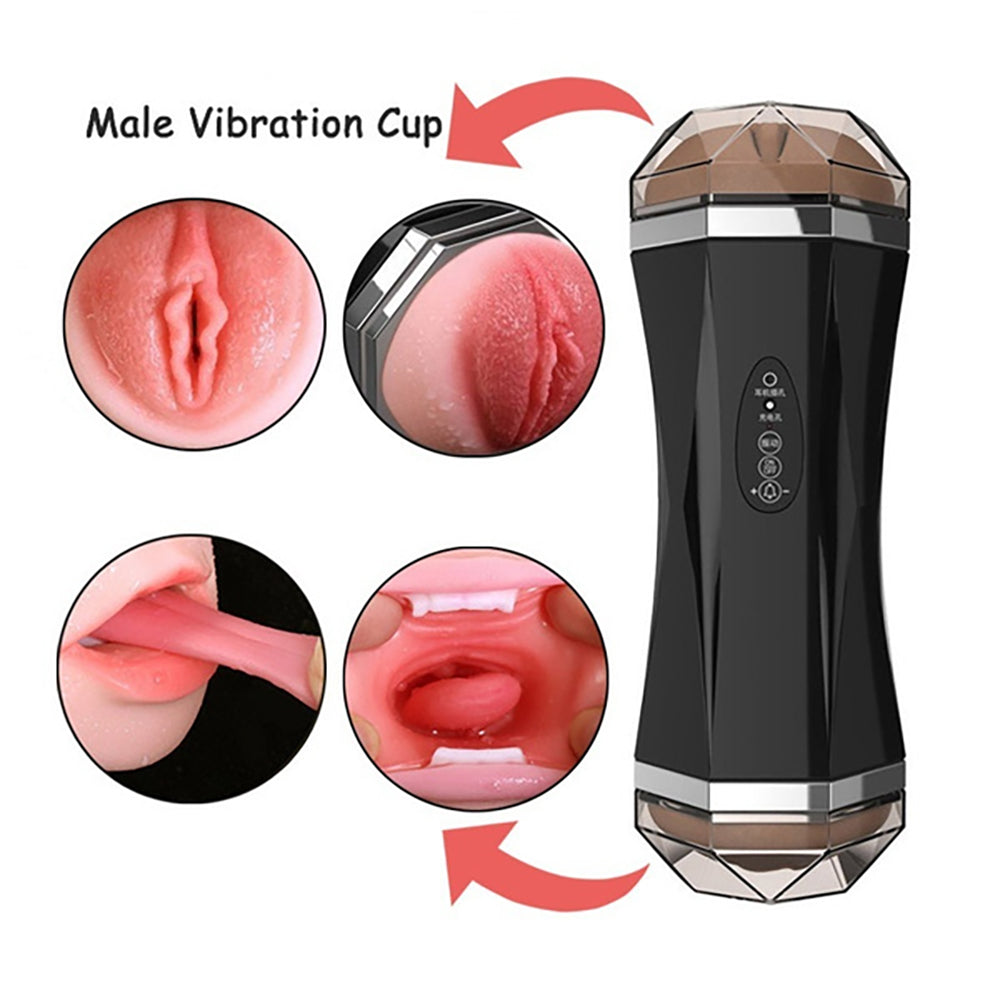 Automatic Rechargeable Voice Dual Channel Masturbator, (Vagina + Mouth), 8 Function