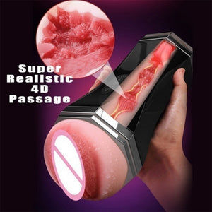 Automatic Rechargeable Voice Dual Channel Masturbator, (Vagina + Mouth), 8 Function