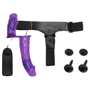 Reastic Vibrating Dual Penis Strap-On, 6.75 inch