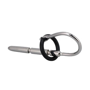 Stainless Steel Penis Plug with Silicone Rings Style E